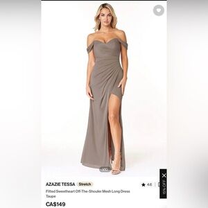 Azazie Tessa Taupe Bridesmaid Dress- Size 4